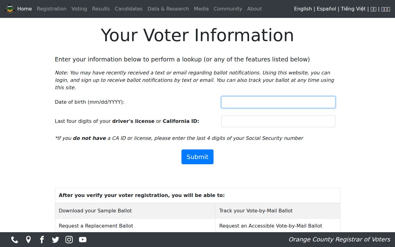 Fountain Valley residents directory voter self lookup