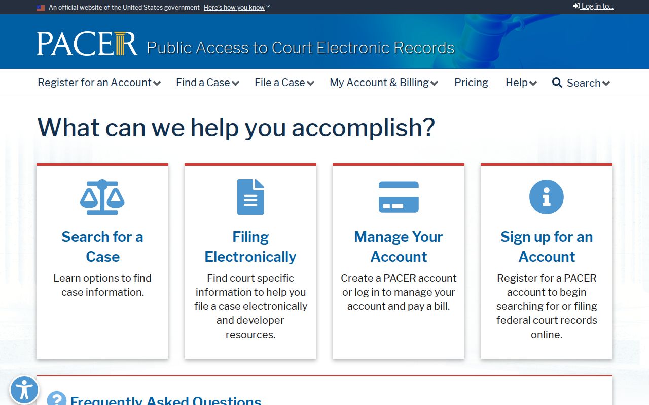 Fountain Valley previous residents research through PACER federal court records